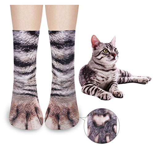 Zmart Funny Unisex Cat Paw Socks Animal Paw Socks Cat Gifts for Cat Lovers, Novelty Cat Socks Men Cat Socks Women