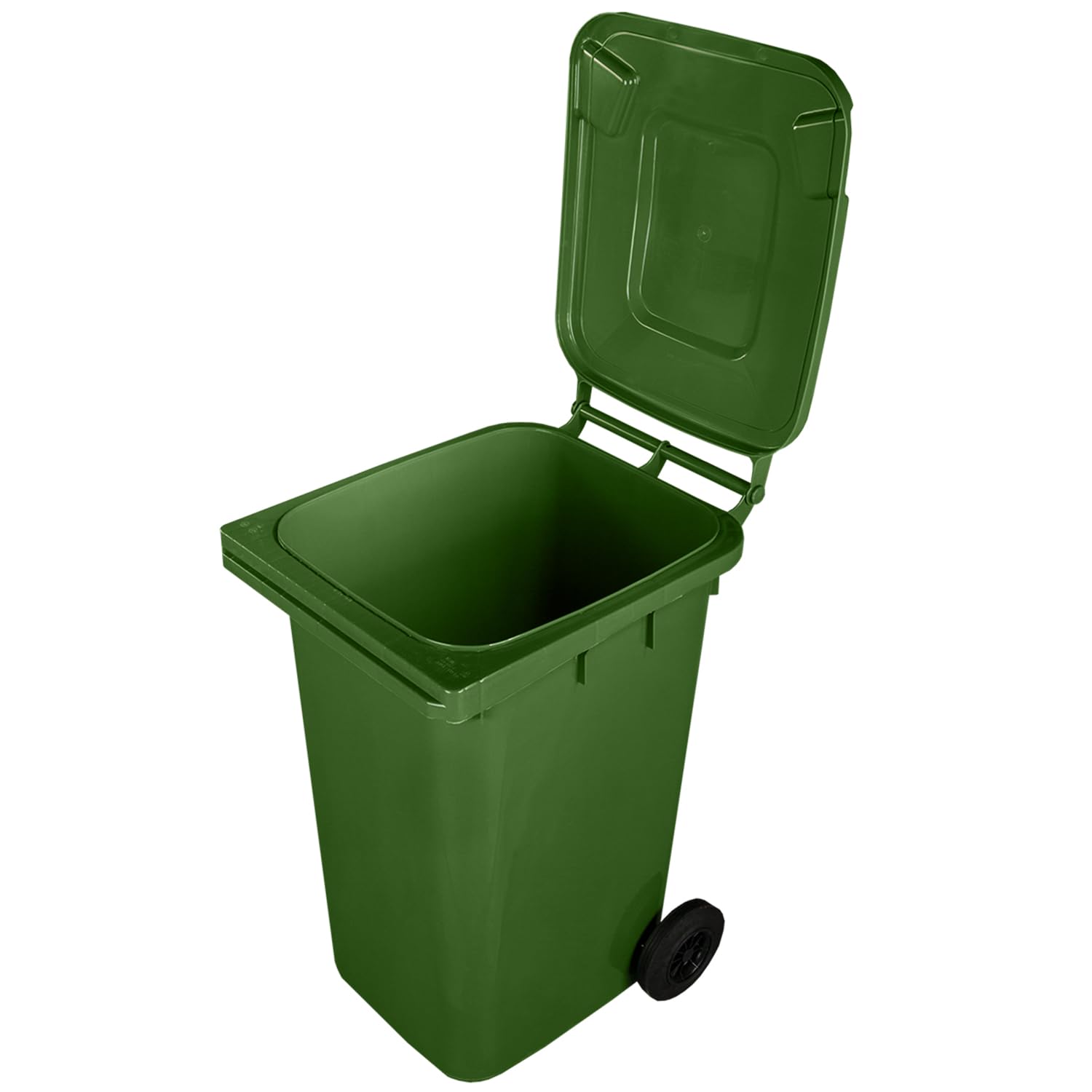 Jestic Mülltonne 120 240 mit leisen Gummirädern, für Mülltrennung, Recycling innen außen, EN840 (240 Liter, grün)