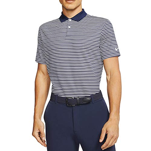 Nike Dri-Fit Victory Stripe Polo - College Navy/White Small #TOP19