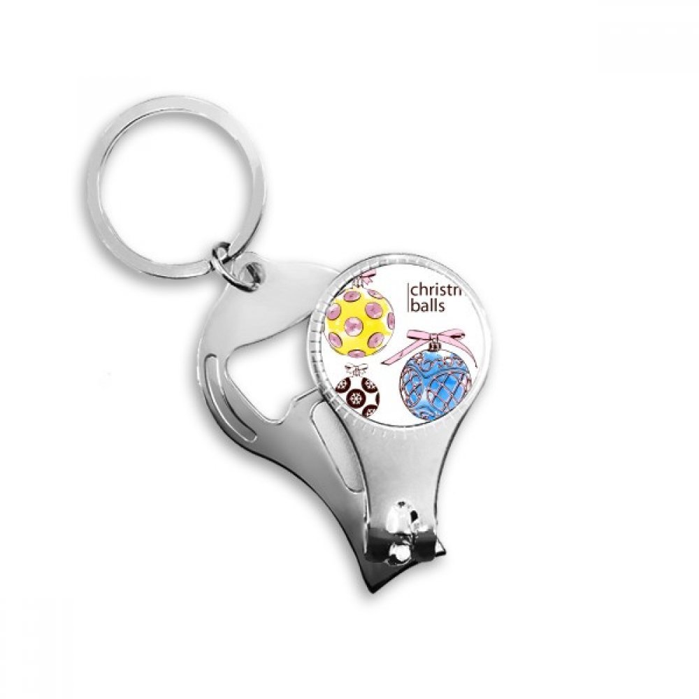 Cadeau de Noël porte-clés coupe-ongles multifonction ronde sucrerie