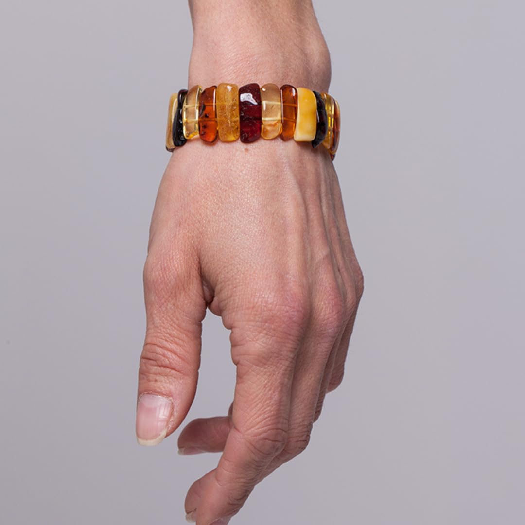 Bracciale da donna in ambra baltica – 100% ambra baltica – perle di ambra lucidate – braccialetti in ambra – perle di ambra reale – anti stress