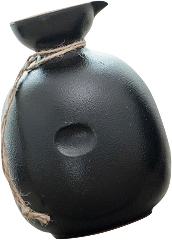 Ceramic Wine Bottle: 2pcs Japanese Style Sake Kettle, Black Reusable Sake Storage Holder, Retro Ceramic Liquor Jug Pot for Home Use, 10. 14 Oz, 300 Ml