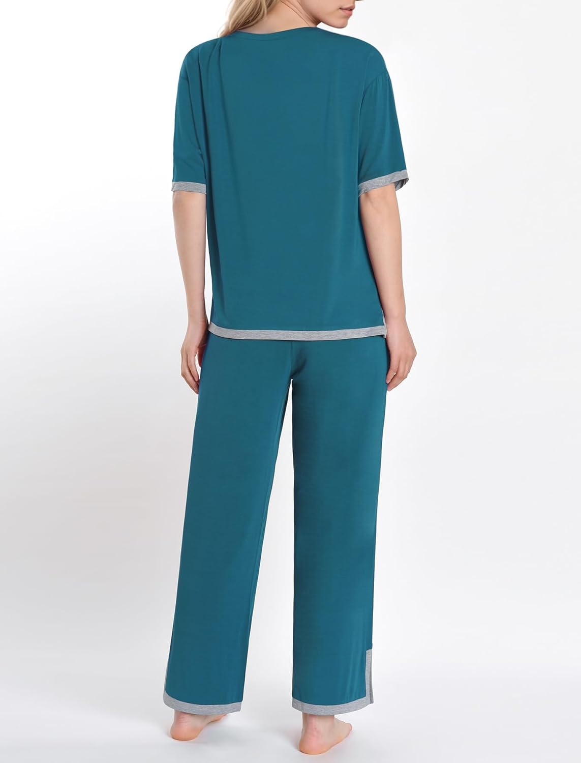 Latuza Women's Petite Pajama Lounge Sets Viscose Petite Length Half Sleeve Pjs - Image 3