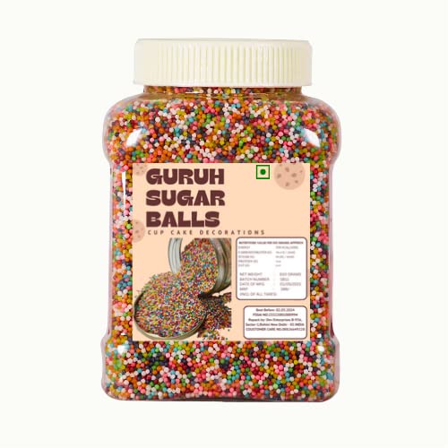 GURUH® Edible Sugar Pearls Dragees Decorative Sugar Balls Sparkling Sugar Balls Edible