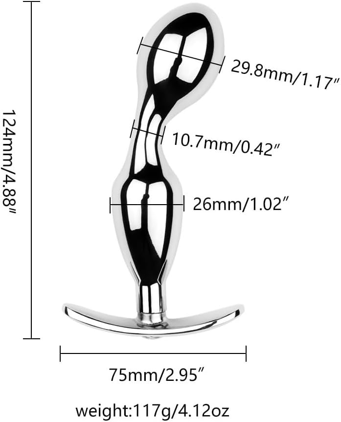 Stainless Steel Butt Plug Adult Toys G Spot Double Head Butt Plug Anus Bead Anal Sex Toys for Male Female Couple Stick Anal Sex Toy(Large)