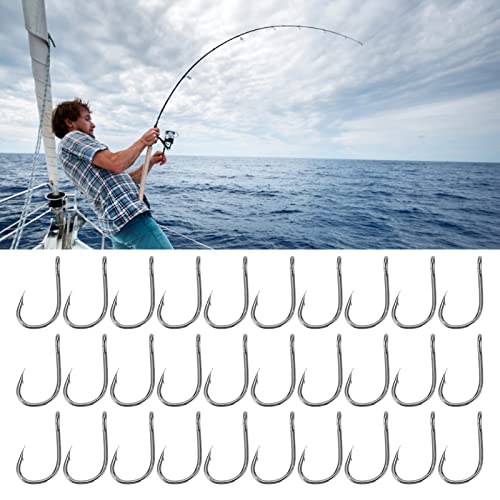 Jopwkuin Angelhaken aus Kohlenstoffstahl, arbeitssparend, hohe Härte, hochfester Angelhaken, universell mit Widerhaken… – Bild 3