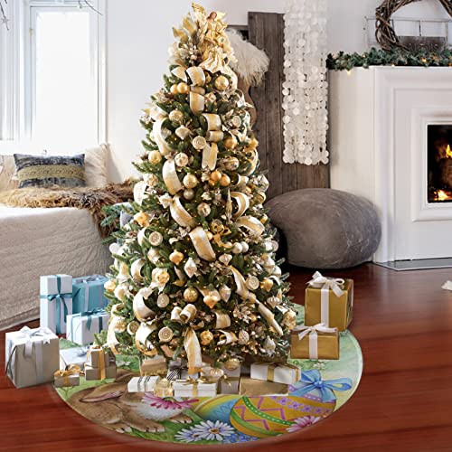 Bbkd Easter Rabbit Eggs Thin Tree Skirt 30 Inch, Spring Flower Christmas Tree Skirt , For Holiday Easter Decorations ( Easter, 30Inch ) #TOP5