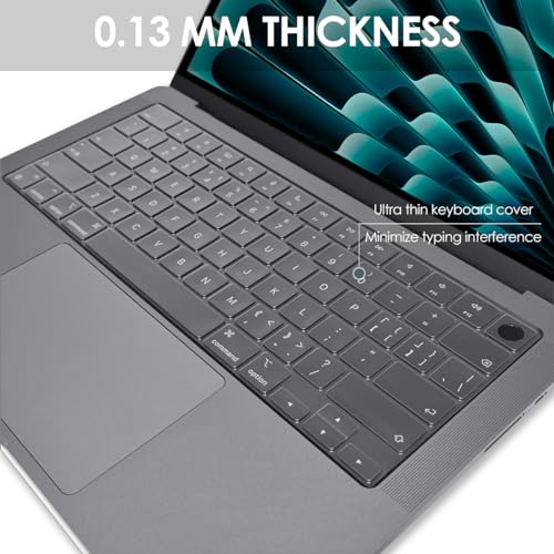 Proelife Keyboard Cover Skin For 2024-2022 Macbook Air 13.6 Inch 15.3 Inch M3 M2 Chip A2681 A2941 U.S Enter Tpu Protector For Newest Macbook Air 13'' 15'' M3 M2 2024 2023 2022 Accessory thumb #2