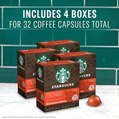 Image of Starbucks by Nespresso Vertuo, Single-Origin Colombia, Medium Roast, Brews 32 capsulas(4 Box)