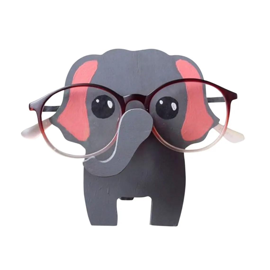 Animal Glasses Rack 3D Animal Glasses Rack Cute Cartoon Carvings Sunglass Display Rack Shelf Eyeglasses Stand Jewelry Wooden Holder Showcase Glasses Eyewear Holder ( Color : Elephant )