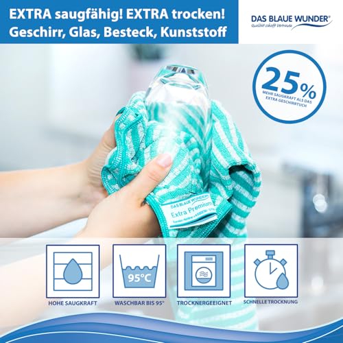 Das blaue Wunder EXTRA Premium Geschirrtücher 40cm x 70cm | EXTRA weich und EXTRA saugfähig | Küchentücher mit Qualität | Streifen- und fusselfrei (lila-Flieder, 5er Set)