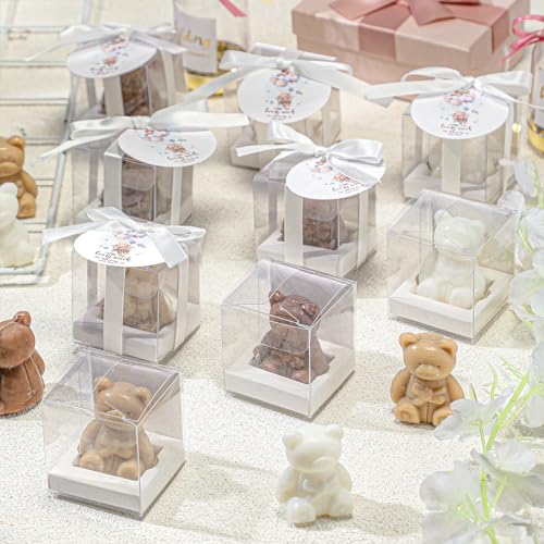 Geosar 36 Pack Bear Soap Shower Favors Thank You Tag Box,White Brown by Geosar - Image 5