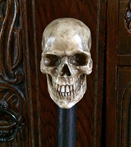 Janus Skull Cane, Natural Finish