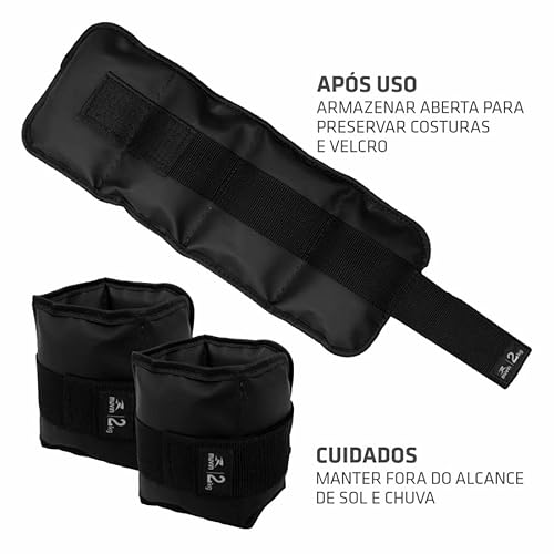 Caneleira de Peso 2kg Muvin – Tornozeleira – Ajustável – Academia – Treino – Exercício – Fitness – M
