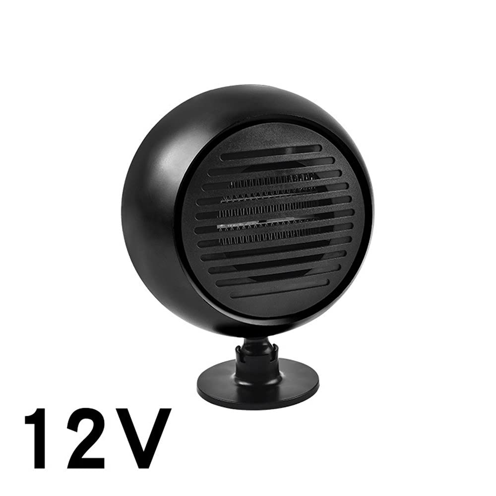 Riloer 12V 120W Tragbarer Auto-Heizlüfter 360 ° Drehbarer Fensterheber Windschutzscheiben-Entfroster Elektrischer Kühler-Heizlüfter