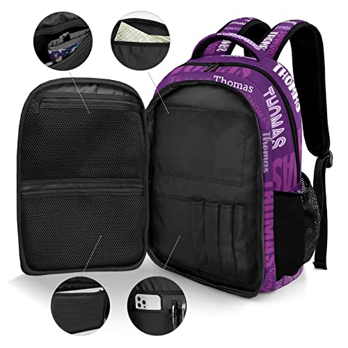 Purple Backpack Personalized with Name for Men Women Shoulder Bag Laptop Bag Bookbag 5