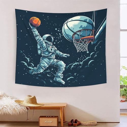 Tenture murale basketball textile 3D grand format 180x230cm pour décoration de dortoir