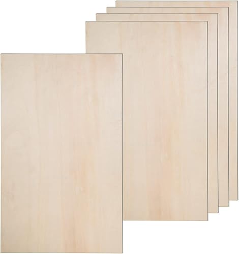 Miniatura 1 de Paquete de 24 hojas de tilo para manualidades 12 x 20 x 18 pulgadas hojas de madera contrachapada de 0118in de grosor con superficies lisas tablas