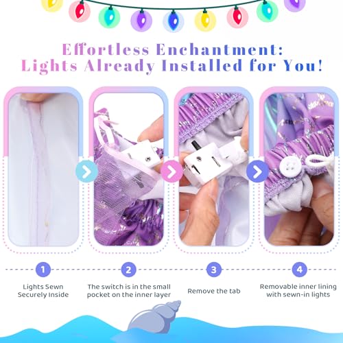 Disfraz de sirena para niñas 5-6 años miniatura 6