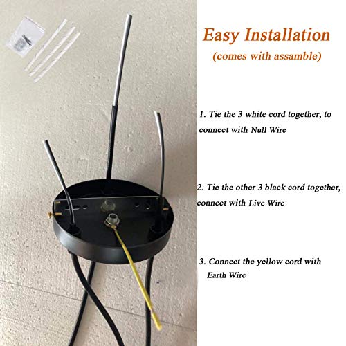 Mqforu Mq Industrial Pendant Light, Hanging Lamp Vintage Pendent Lights Hanging 3 Lights Cord Cable E26 E27 Socket For Restaurant Kitchen Island Living Room Bathroom thumb #4