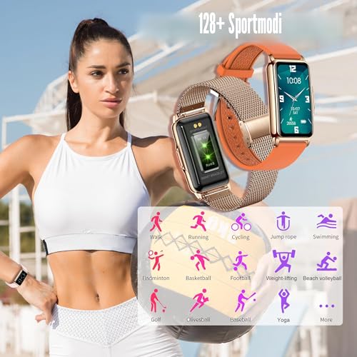 Moikmlih 126+ Sportmodi Smartwatch Herren Damen, 1,47" HD Smart Watch Fitnessuhr mit… – Ansicht 2