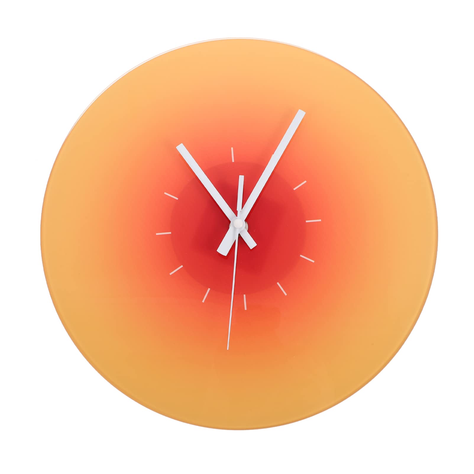 Horloge murale ronde 12 pouces jaune décoration murale silencieuse maison