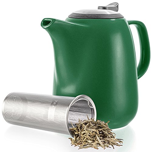 Tealyra - Daze Ceramic Large Teapot Green - 47-ounce (6-7 cups) - With