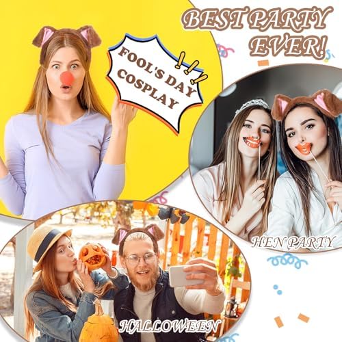 Sibba Dog Ears Headband Party Favors Decorations 1 PC Plush Hairband Costume Family Halloween Costumes Hats Supplies Themed Cosplay Birthday Accessories Hair Clothes Dress Up Headwear Women