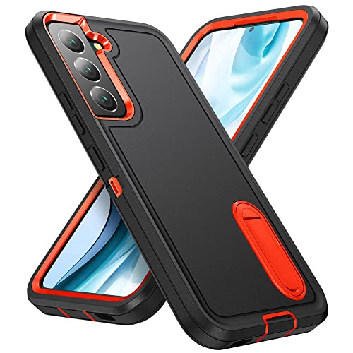 Coque Samsung S22 Ultra antichoc avec béquille orange et noir