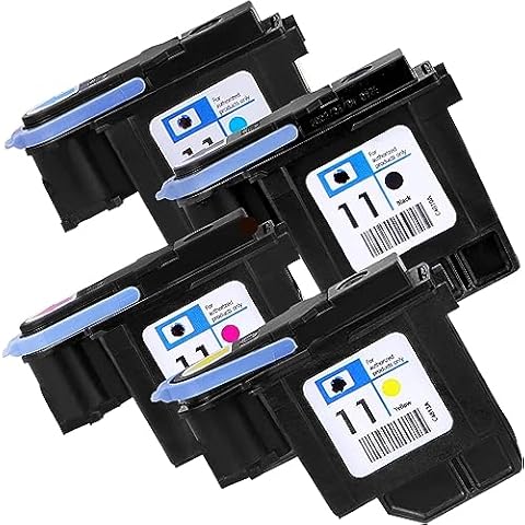 Ademon Replacement Parts for Printer 11 Printhead for C4810A C4811A C4812A C4813A Print Head for 1000 1100 1200 2200 2280 2300 2600 2800(Magenta |Yellow |Cyan |Black) Cover