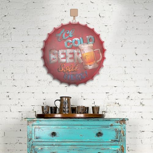 Peinture murale intérieure originale fer capsule bière 35cm - 6