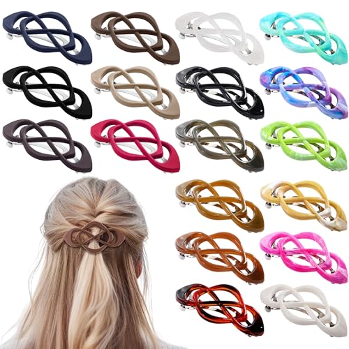 Pack de 18 Pinzas Vintage Francesas de Garra Plana para el Cabello para Mujer