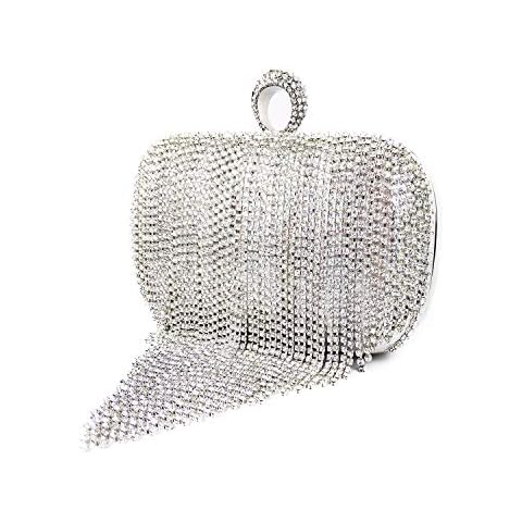 zebrum Rhinestone Tassel Evening Handbag Cover