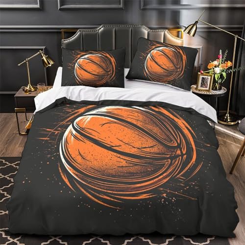 Parure de lit basketball 3D King 220x240cm avec housse de couette et taies - 4