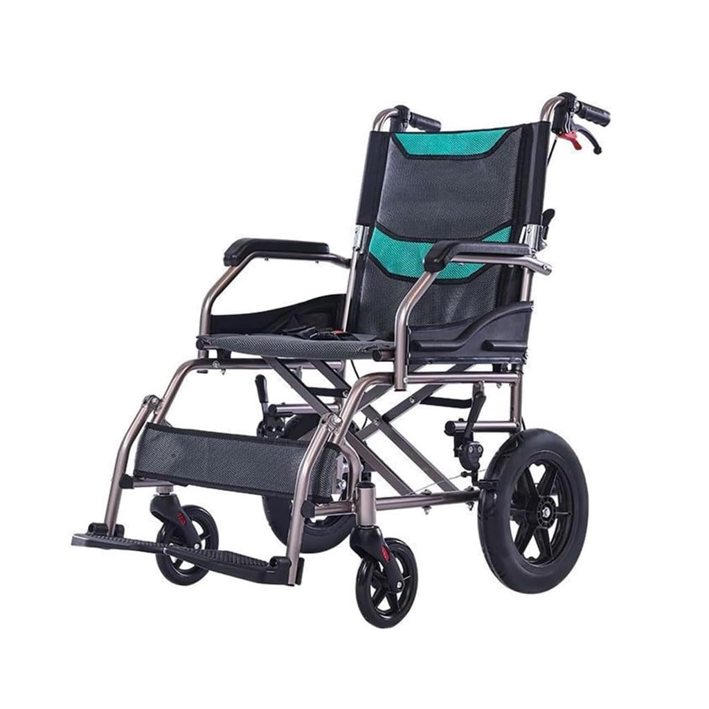 Klappbarer Rollstuhl, Aluminiumlegierung, Reiserollstuhl, faltbar, leicht, kleiner Trolley, Rollstuhl, Reise, ultraleichte Rollstühle für ältere Menschen
