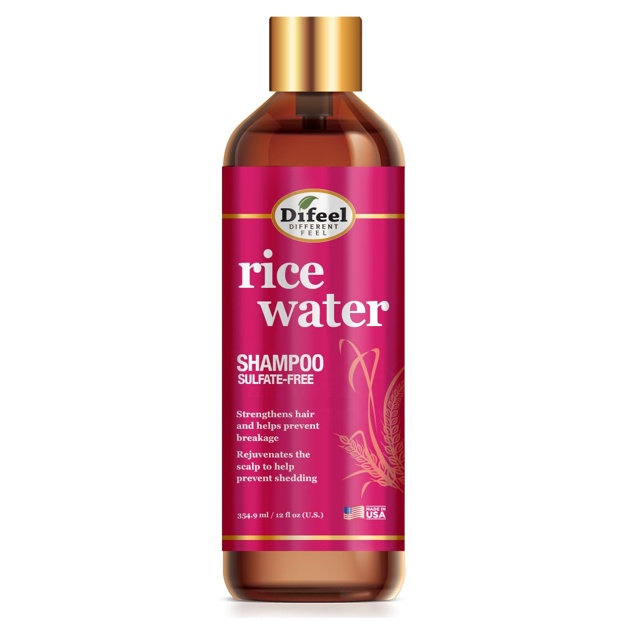 Difeel Rice Water Booster Sulphate Free Shampoo 354.9 ml