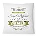 Fashionalarm poduszka Jego majestenty graczy – 40 x 40 cm z wypełnieniem | Zabawny pomysł na prezent dla graczy graczy graczy komputerowych, do gier komputerowych, hobby, kolor: biały