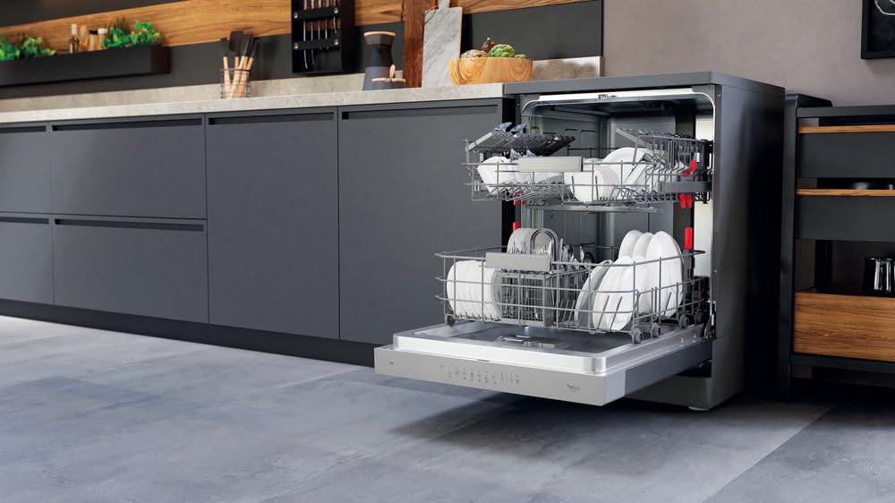 Bauknecht - BFO 3C33 P 6.5 X Freistehender Geschirrspüler - 14 Maßgedecke - PowerClean, ActiveDry, Sensor-Programm - Edelstahl-Design - Energieeffizienzklasse D - 85 x 59 x 60 cm (HxTxB) - Edelstahl