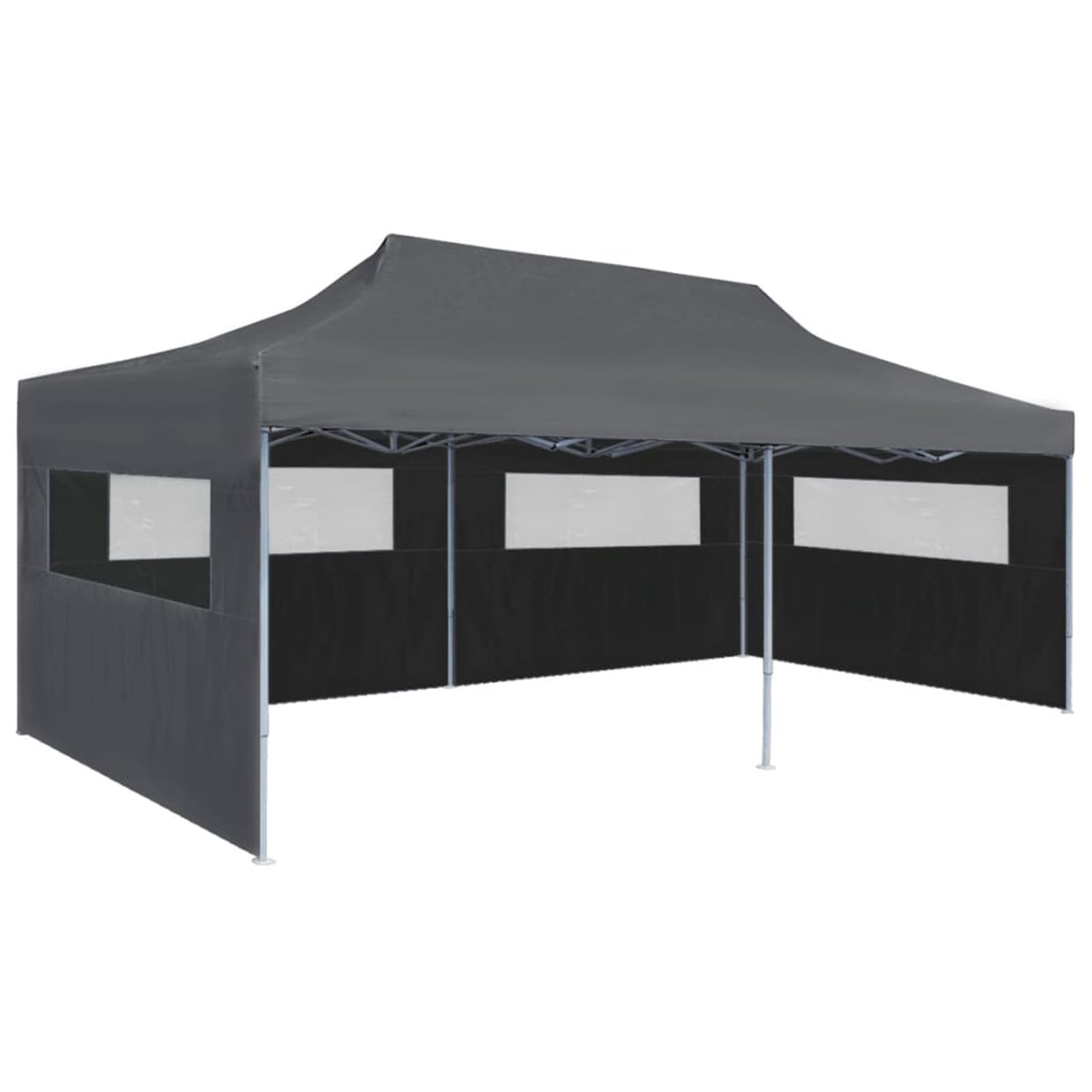Pop-Up Partyzelt mit Seitenwänden, Party Deko, Festzelt, Pavillon, Garden Decoration, Canopy Tent, Lagerzelt, Gartenpavillon, Faltbar 3 x 6 m Anthrazit