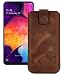Produktbild Suncase ECHT Ledertasche Leder Etui *Slim-Edition* für Samsung Galaxy A50 Hülle (mit Rückzugsfunktion und Magnetverschluss) antik Coffee