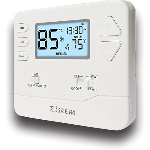 Thermostat for Heat Pump,NonProgrammable Thermostat for Home,Conventional Single-Stage Systems,2 Heat/1 Cool Heat Pump Or 1 Heat/1 Cool,Easy DIY Install, White Backlight