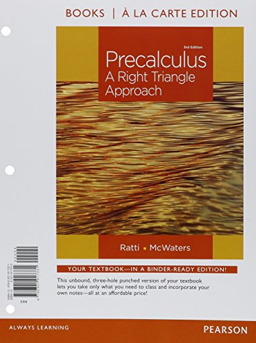 Precalculus: A Right Triangle Approach, Books a... 0321917332 Book Cover
