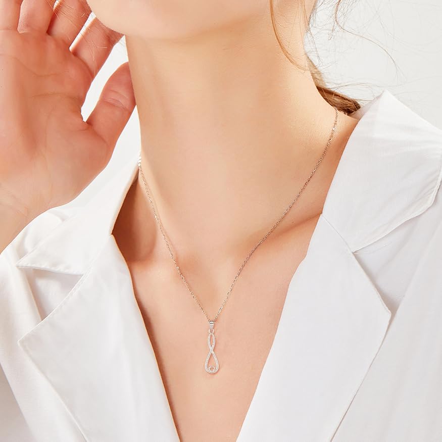 Granddaughter Necklace Granddaughter Gifts from Grandma Sterling Silver Infinity Necklace for Granddaughters Birthday Graduation Christmas Holiday - Image 2