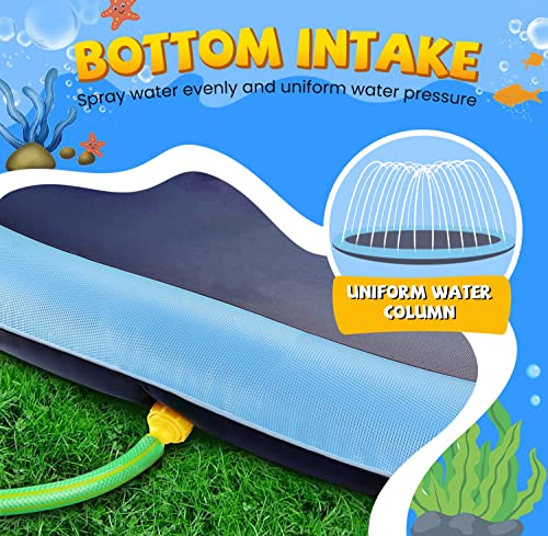Tosekry Wasserspielzeug Outdoor Spiele, 170CM Wassersprinkler Splash Pad, Gartenspielzeug Sprinkler und Hundepool mit Antirutschfunktion (blau-170cm)
