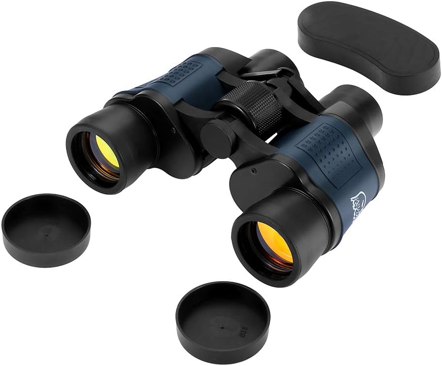 60X60 Zoom HD Day Vision Binoculars, Portable Waterproof Folding Binoculars with Clear Weak Light Night Vision for Adults/Kids, High Clarity Distance (Black)