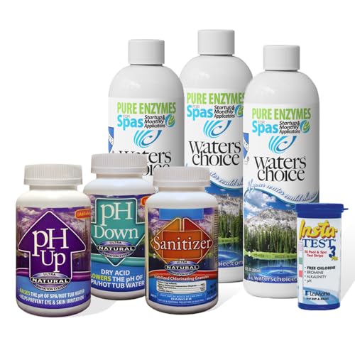 Waters Choice Complete Hot Tub Chemicals 3-Month Starter Kit-All-in-One Water Clarifier, Chemical-Free Spa Kit for Easy Water Care in Hot Tubs & Jacuzzis