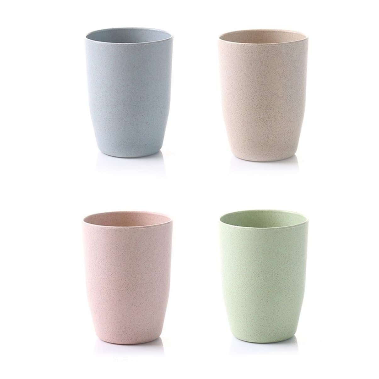 Cabilock Bathroom Wheat Stem Rinsing Mug Simple Round Mouthwash Cup for Adults Boy Girl Tooth Mug Lightweight Stackable Design Beige Northern Europe