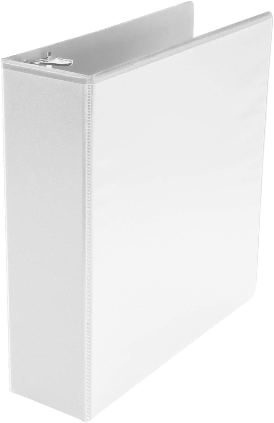School Smart Polypropylene Round Ring View Binder, 3 Inches, White - 086397