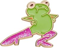 Caiyao Cute Pink Glitter Frog Enamel Pin for Women - Funny Cartoon Brooch for Backpacks, Hats, Jackets & High Heeled Shoes