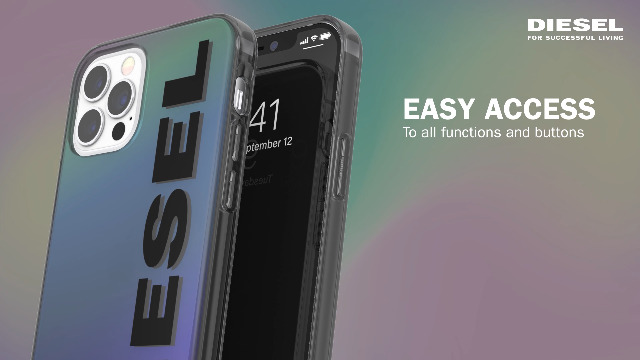 Diesel Custodia per iPhone 11 Pro Max, in denim modellato con codice a barre grafico, antiurto, prova di caduta, completamente protettiva con bordi rialzati, blu denim